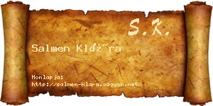 Salmen Klára névjegykártya